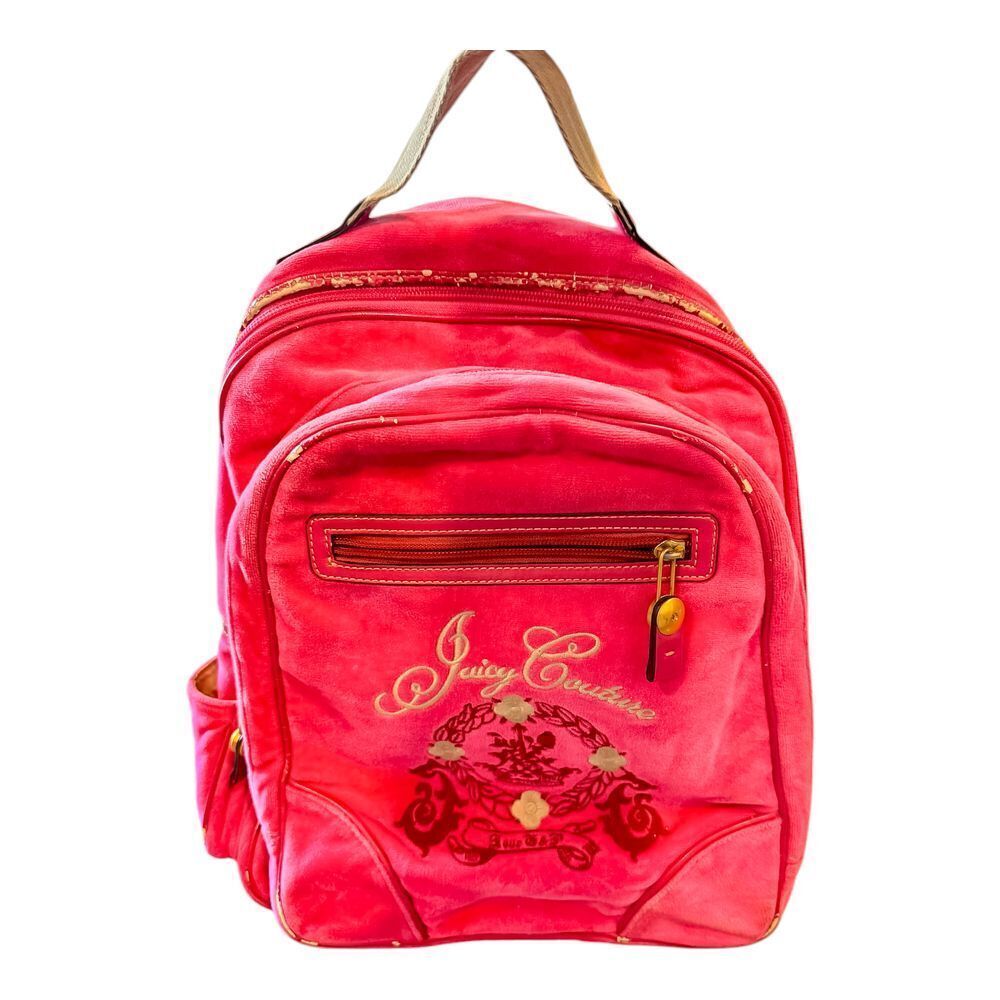 Juicy Couture Y2K Velour Pink Backpack VERYβ RARE HTF!